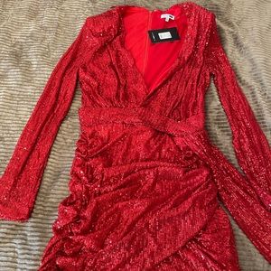 Birthday red sequin dress